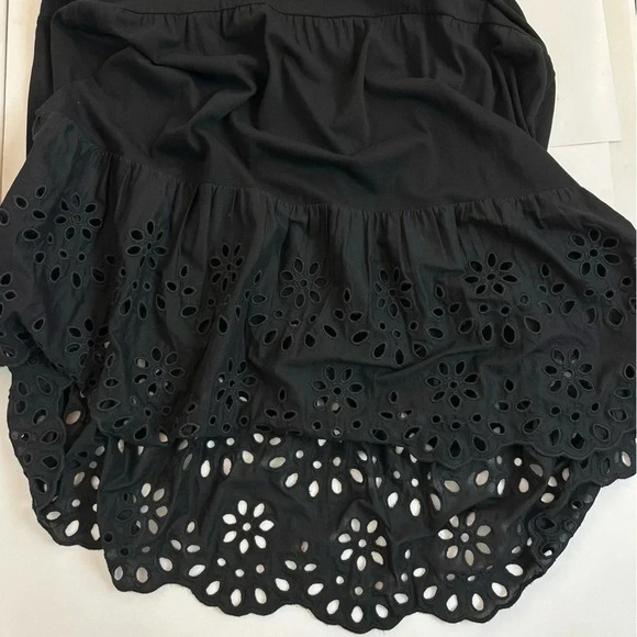 NWOT JCREW Tiered Knit Midi Maxi Black Eyelet Dress M - Picture 9 of 16